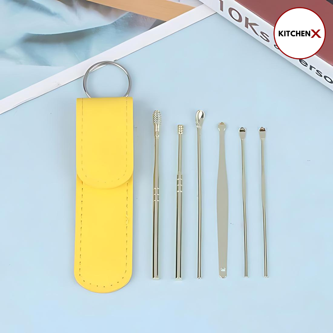 CAAL Ear Pick 6 pcs Ear Wax Cleaner Tool Set Ear Wax Remover Tool Ear Cleaning Kit